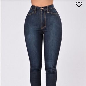 Fashion Nova Dark Wash High Waisted Jeans
